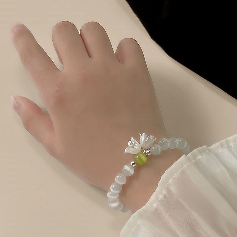 Retro Fairy Linglan Flower Beaded Bracelet For Women